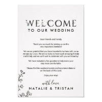 Floral Typography Welcome Letter & Itinerary Invitation