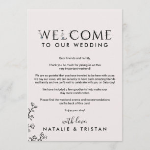 Floral Typography Welcome Letter & Itinerary Program