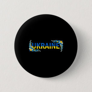 Floral Ukraine I Stand With Ukraine support Ukrai Button