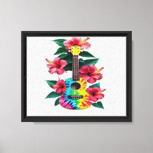Floral Ukulele Guitar Art Print – Vibrant Music &