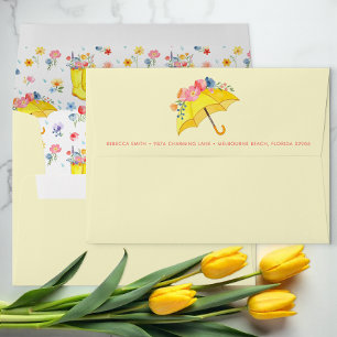 Floral Umbrella Baby Shower Envelope – April Showe
