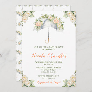 Floral Umbrella Baby Shower Invitation