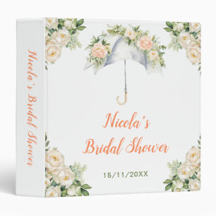 Floral Umbrella Bridal Shower Photo Album 3 Ring Binder