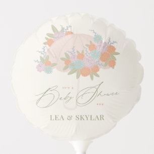 Floral Umbrella Neutral Unisex Baby Shower Balloon