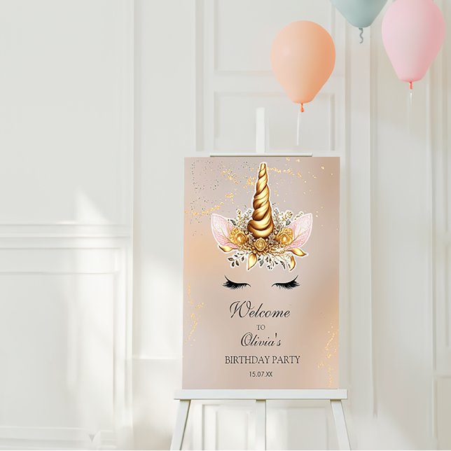 Floral Unicorn birthday Welcome Foam Board (Creator Uploaded)