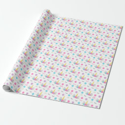 Floral Unicorn Face Birthday Personalized Wrapping Paper | Zazzle