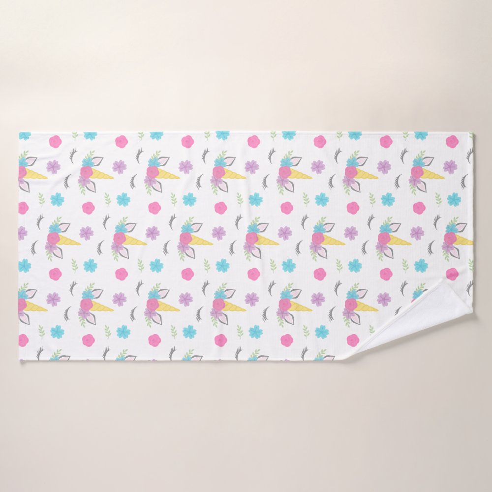floral-unicorn-face-pattern-kids-bath-towel-set-sold-by-female-shelby