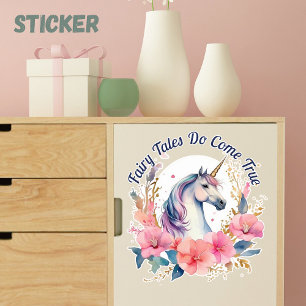 Floral Unicorn Fairy Tale Sticker