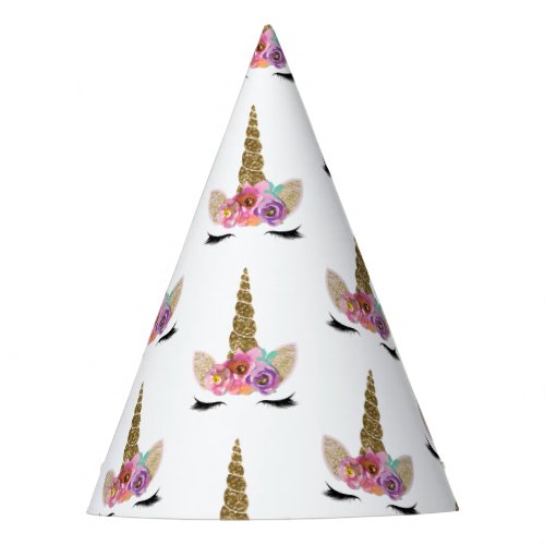 Floral Unicorn Horn Magical Girls Birthday Party Party Hat