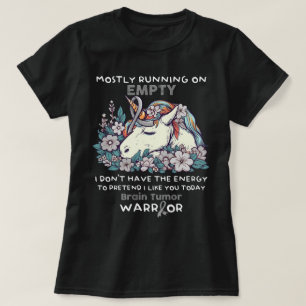 Floral Unicorn Lover Brain Tumor Cancer Warrior T-Shirt