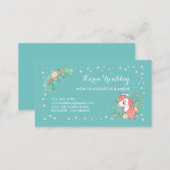 Floral Unicorn Mommy Card (Front/Back)