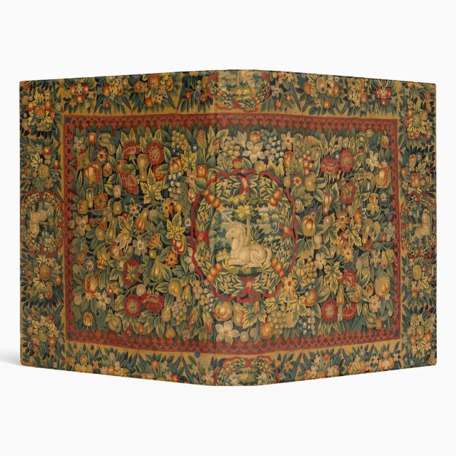 Floral Unicorn Motif 3 Ring Binder (Background)