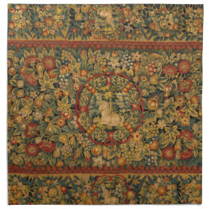 Floral Unicorn Motif Cloth Napkin