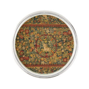 Floral Unicorn Motif Lapel Pin