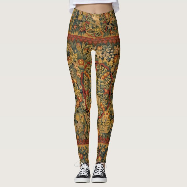 Floral Unicorn Motif Leggings (Front)