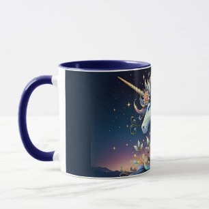 Floral Unicorn Night Fantasy Mug