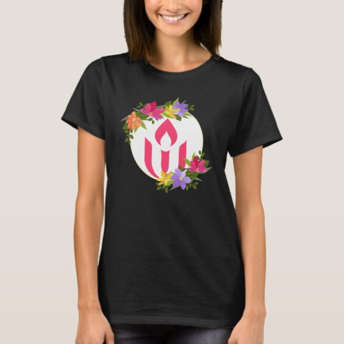 Floral Unitarian Universalist chalice T_Shirt