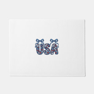 Floral USA Bow Patriotic Vector Design_1 Doormat