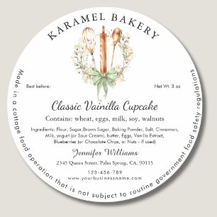 Floral Utensils Cottage Law Food Label Packaging