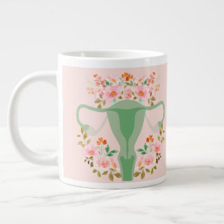 Floral Uterus mug- (Sage)  Giant Coffee Mug