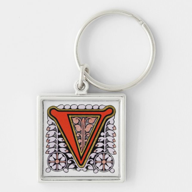 Floral 'V' - Keychain (Front)