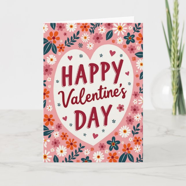 Floral Valentine Day Card (Front)