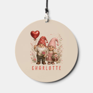 Floral Valentine Gnomes Custom Wind Chime