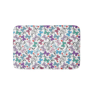 Floral Valentine Pattern Bathroom Mat