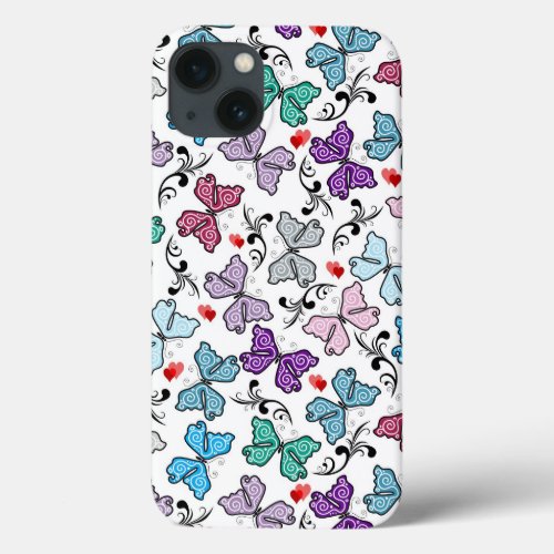 Floral Valentine Pattern iPhone 13 Case