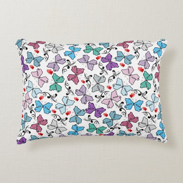 Floral Valentine Pattern Decorative Pillow (Front)