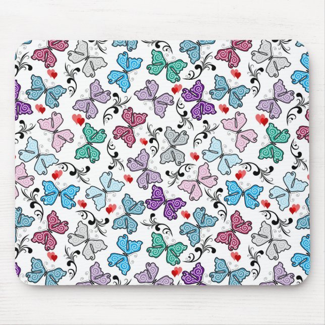 Floral Valentine Pattern Mouse Pad (Front)