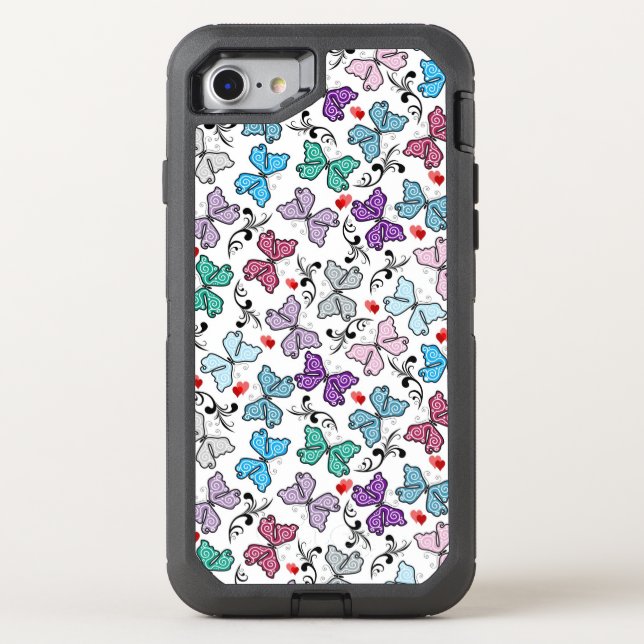 Floral Valentine Pattern Otterbox iPhone Case (Back)