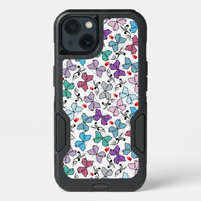 Floral Valentine Pattern Otterbox iPhone Case (Back)