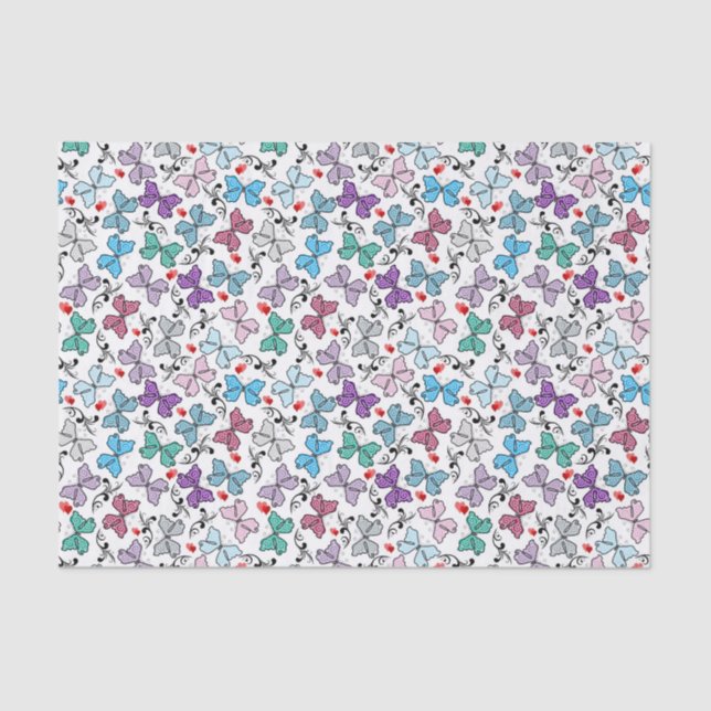 Floral Valentine Pattern Tissue Paper (Front)
