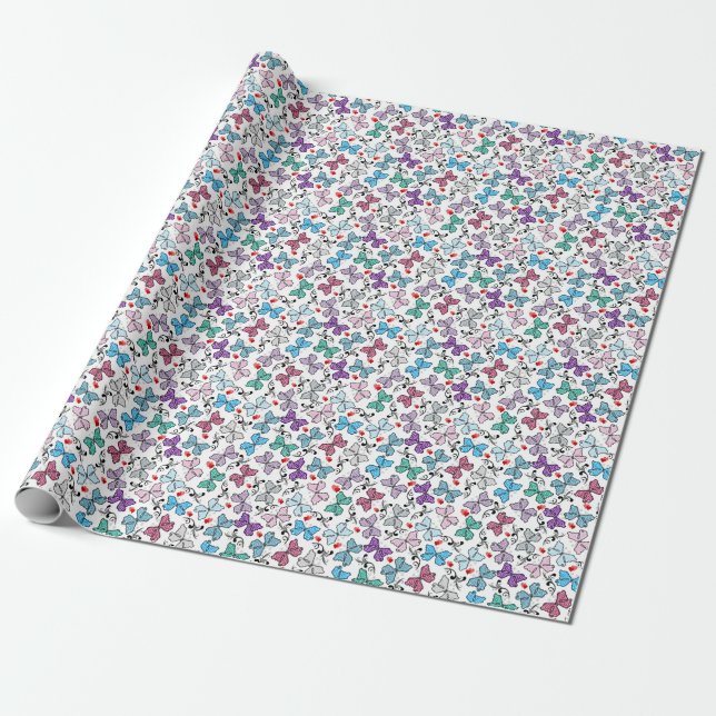 Floral Valentine Pattern Wrapping Paper (Unrolled)