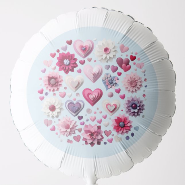 Floral Valentine's Day heart Balloon (Front)