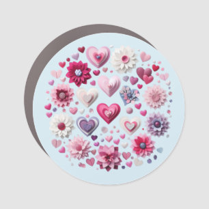 Floral Valentine's Day heart Car Magnet