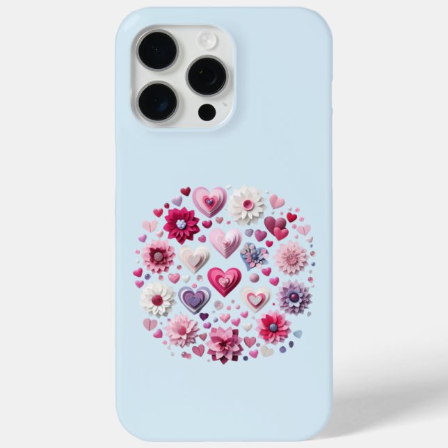 Floral Valentine's Day Heart Case-Mate iPhone Case (Back)