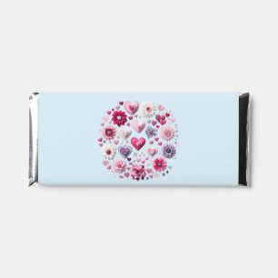 Floral Valentine's Day Heart Hershey Bar Favors