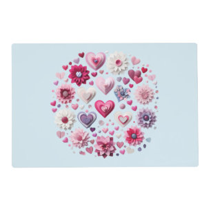 Floral Valentine's Day heart Placemat