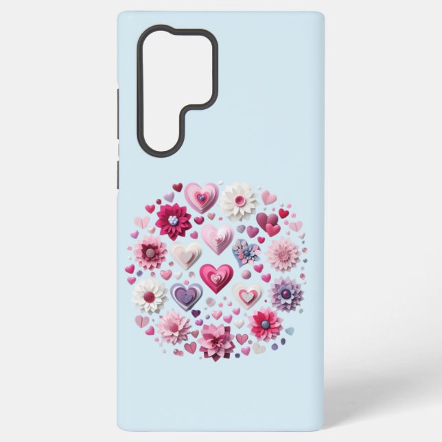 Floral Valentine's Day Heart Samsung Galaxy Case (Back)