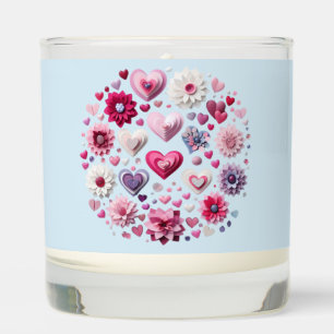 Floral Valentine's Day Heart Scented Candle