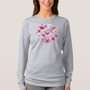 Floral Valentine's Day Heart T-Shirt