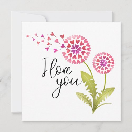 Floral Valentines Day I love You Holiday Card