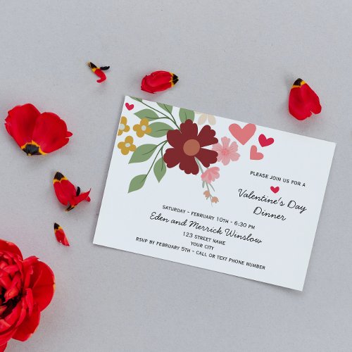 Floral Valentines Day Invitation