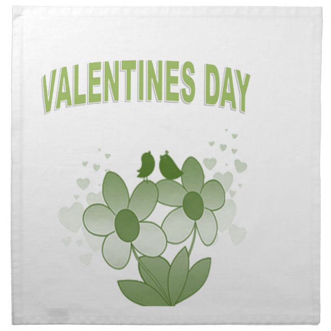 Floral Valentines Day Napkin (Front)