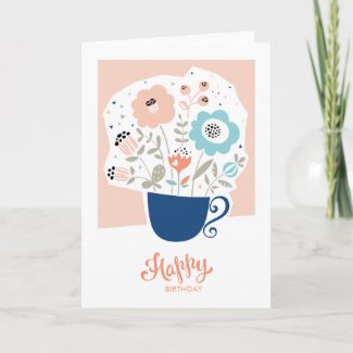 Floral Vase Birthday Card