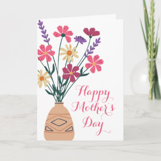Floral Vase Mother’s Day Folded Greeting Card