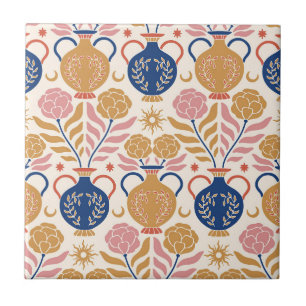 floral vases ceramic tile