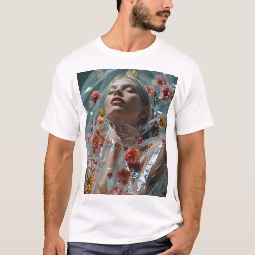 Floral Veil The Enigmatic Beauty Unveiled T_Shirt